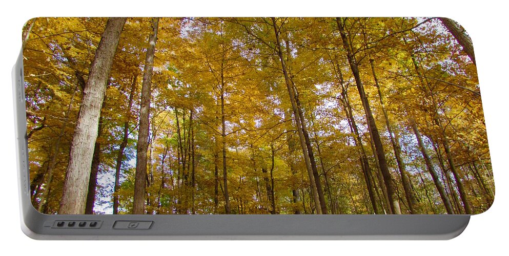 Yellow Portable Battery Charger featuring the photograph Golden Canopy by Pamela Clements