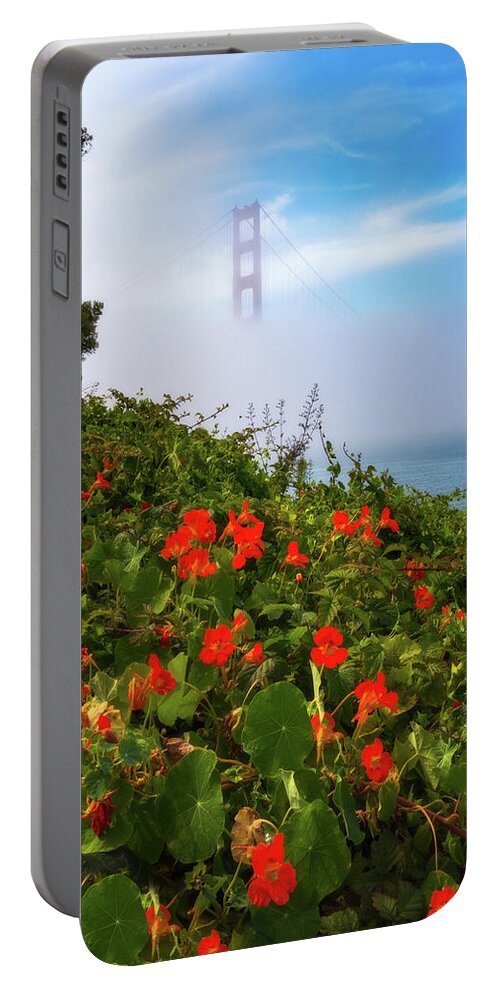 California Portable Battery Charger featuring the photograph Golden Gate Blooms by Darren White