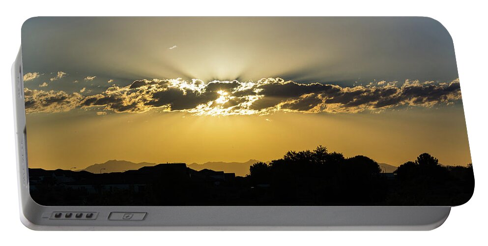 Sunset Portable Battery Charger featuring the photograph Golden Lining by Douglas Killourie