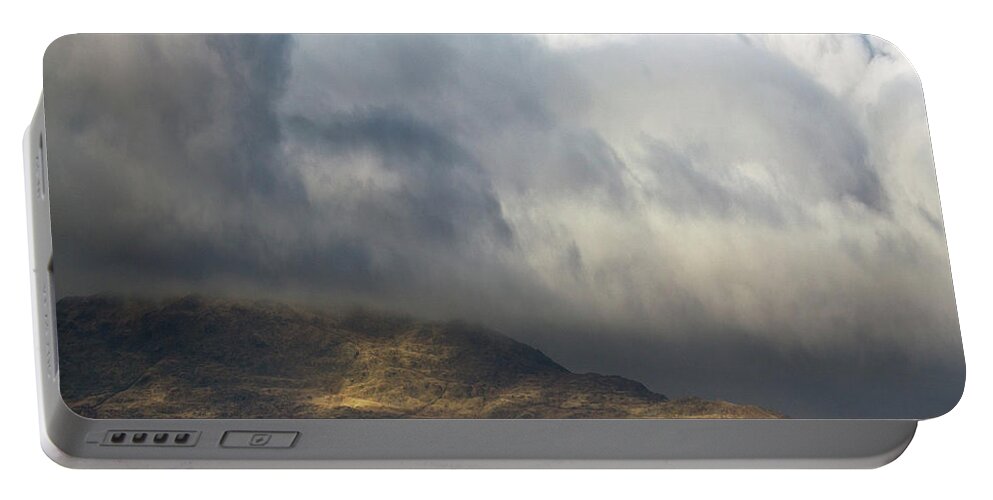 Great Britain Portable Battery Charger featuring the photograph Golden mountains by Ang El