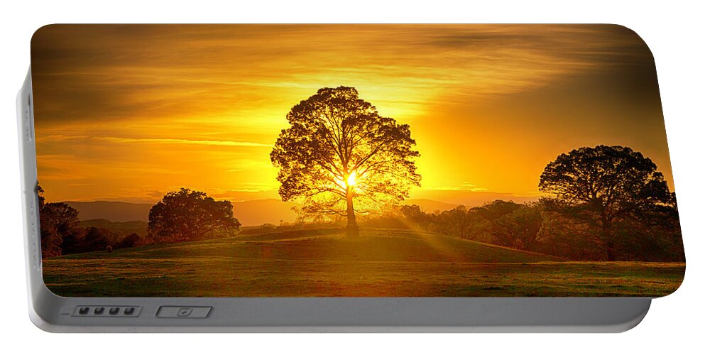Pasture Portable Battery Charger featuring the photograph Golden Pastures by Kevin Senter
