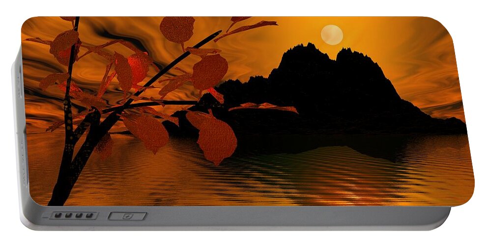 Landscape Portable Battery Charger featuring the digital art Golden Slumber fills my dreams. by David Lane