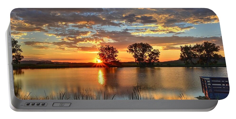 Dawn Portable Battery Charger featuring the photograph Golden Sunrise by Fiskr Larsen