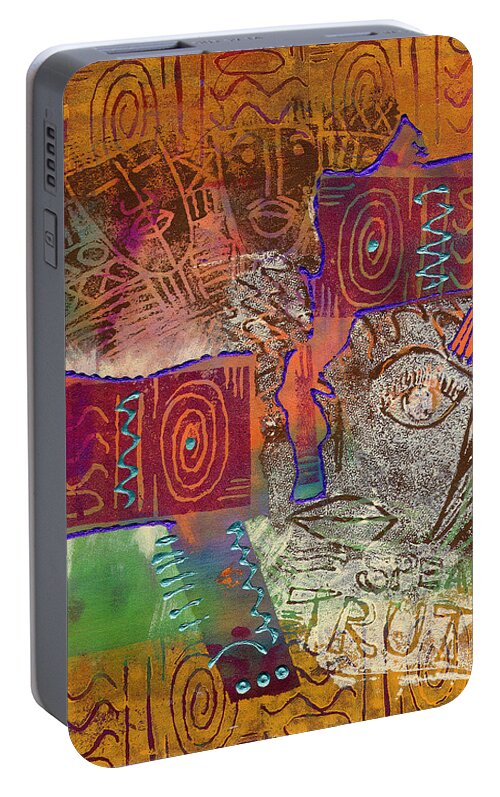 Woman Portable Battery Charger featuring the painting Golden Truth by Angela L Walker