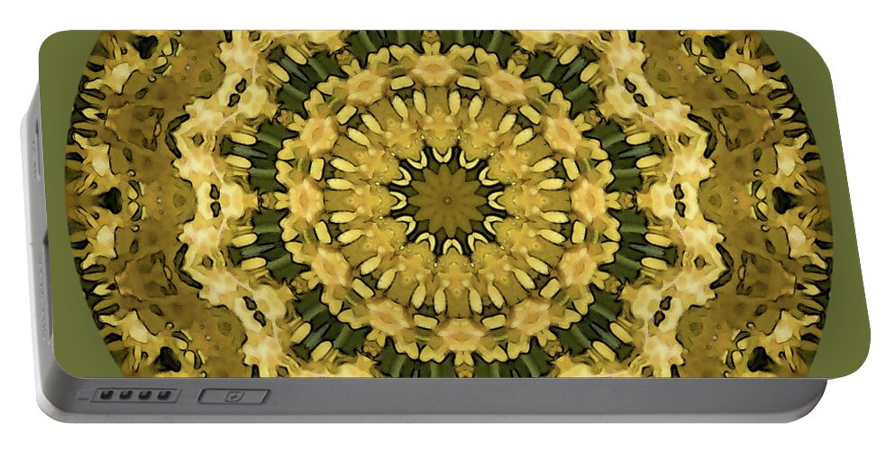 Mandala Portable Battery Charger featuring the photograph Goldenrod Mandala - by Julie Weber