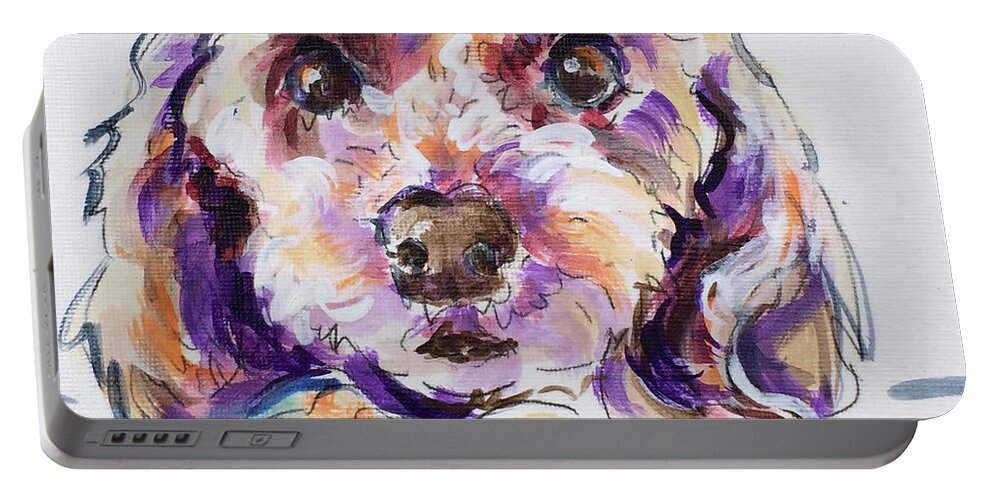  Portable Battery Charger featuring the painting Goldie by Judy Rogan