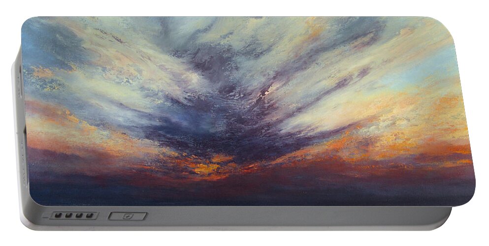 Seascape Portable Battery Charger featuring the painting Gone But Not Forgotten by Valerie Travers