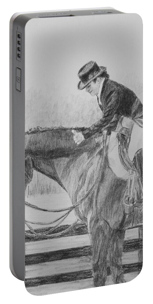 Horse Portable Battery Charger featuring the drawing Good Boy by Quwatha Valentine