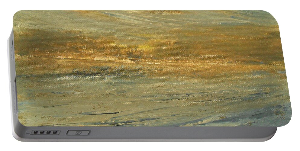 Abstract Portable Battery Charger featuring the painting Good Evening by Jane See