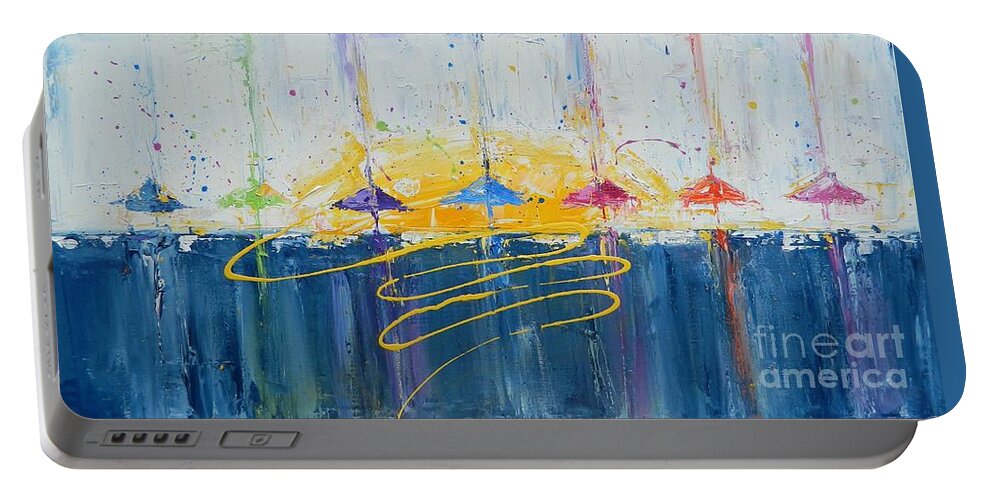 Vibrations Portable Battery Charger featuring the painting Good Vibrations by Dan Campbell