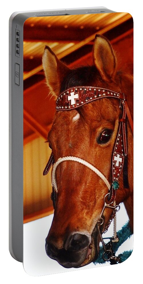 Horse Portable Battery Charger featuring the photograph Gorgeous Horse and Bridle by Eileen Brymer