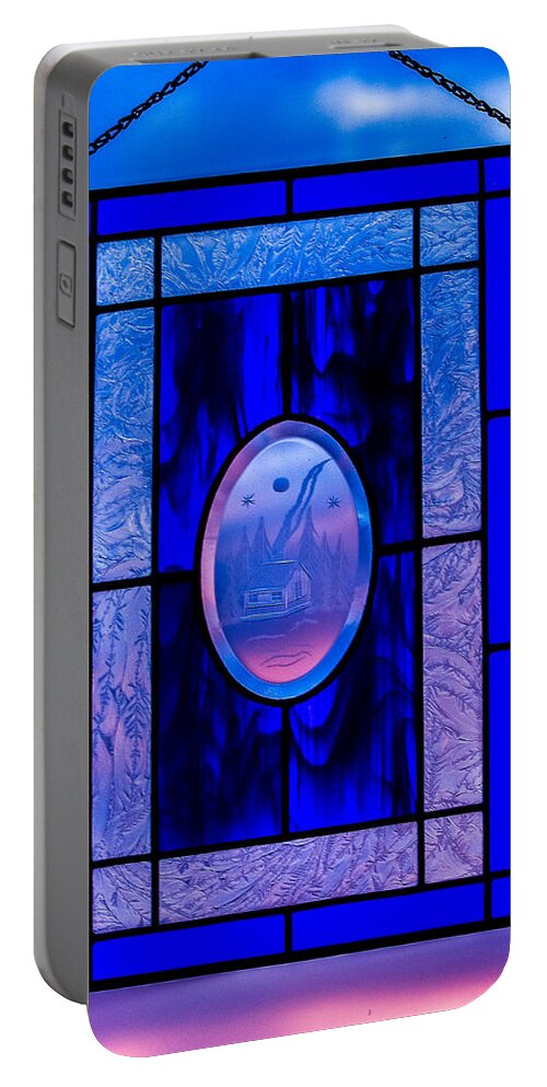 Stained Glass Portable Battery Charger featuring the photograph Got the Blues by E Faithe Lester