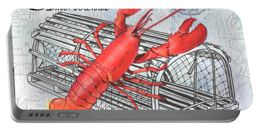 Food Portable Battery Charger featuring the painting Gourmet Shellfish 2 by Debbie DeWitt
