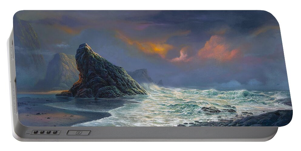 Michael Humphries Portable Battery Charger featuring the painting Grace Under Fire by Michael Humphries