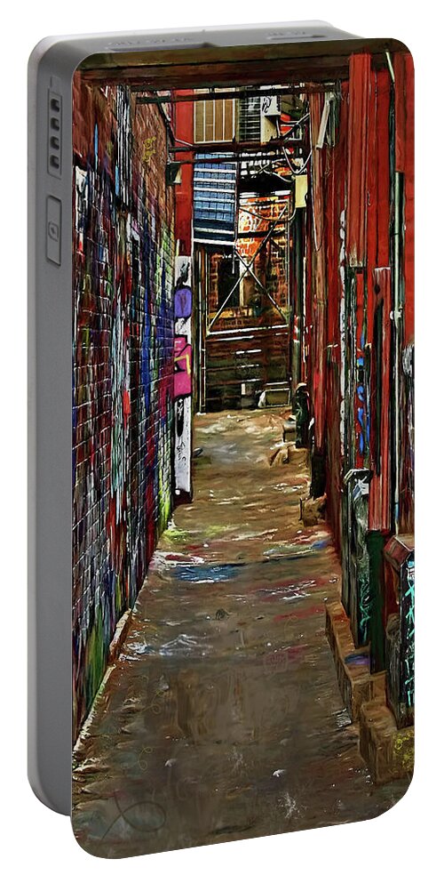 Doodle Portable Battery Charger featuring the photograph Graffiti Alley by Pat Cook