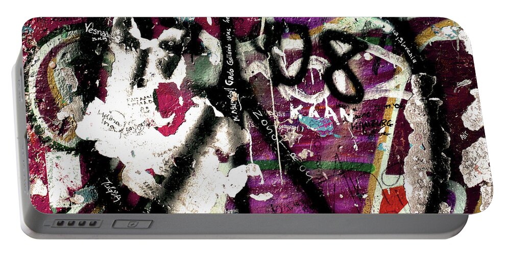 Berlin Portable Battery Charger featuring the photograph Graffiti on the Berlin Wall by Adriana Zoon