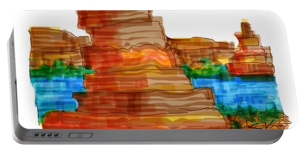Canyon Portable Battery Charger featuring the digital art Grand Canyon Sweet by Sherry Killam