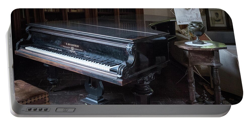 Grand Portable Battery Charger featuring the photograph Grand Piano, Ninfa, Rome Italy by Perry Rodriguez