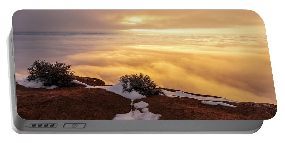 Canyonlands Portable Battery Charger featuring the photograph Grand View Glow by Chad Dutson