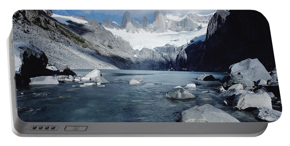 00141371 Portable Battery Charger featuring the photograph Granite Spires of Los Glaciers by Tui De Roy