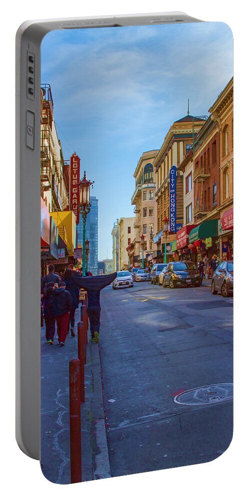 Bonnie Follett Portable Battery Charger featuring the photograph Grant Street in Chinatown by Bonnie Follett