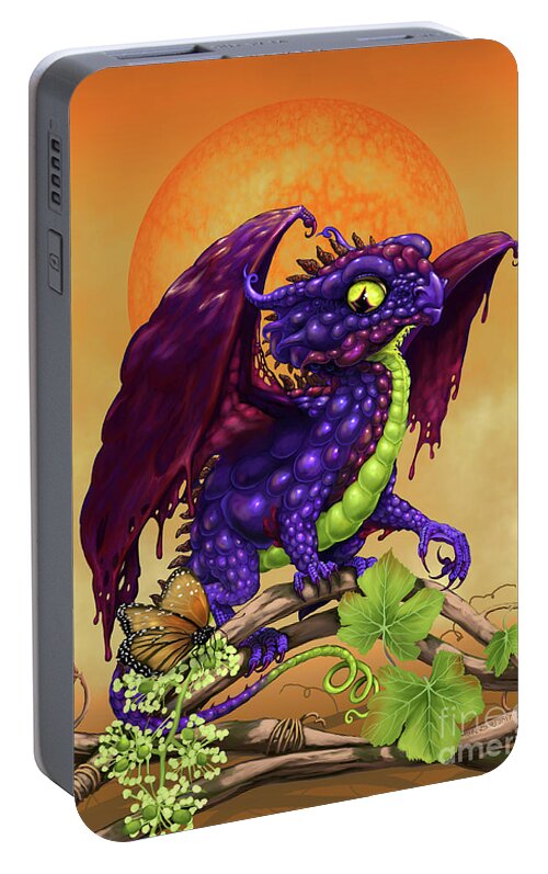 Grape Portable Battery Charger featuring the digital art Grape Jelly Dragon by Stanley Morrison