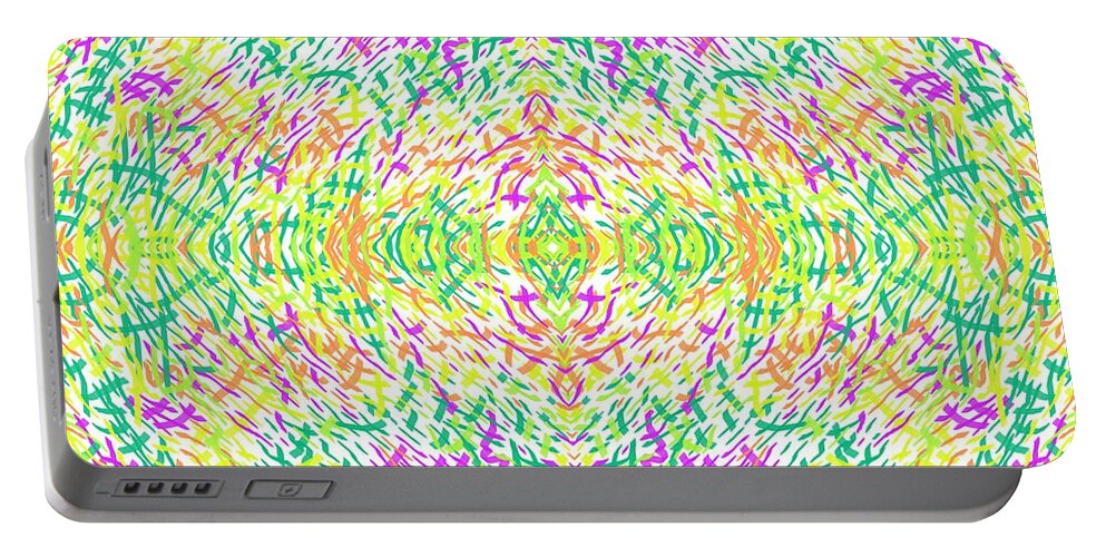 Rough Portable Battery Charger featuring the digital art Grassworld2 Meadow by Julia Woodman