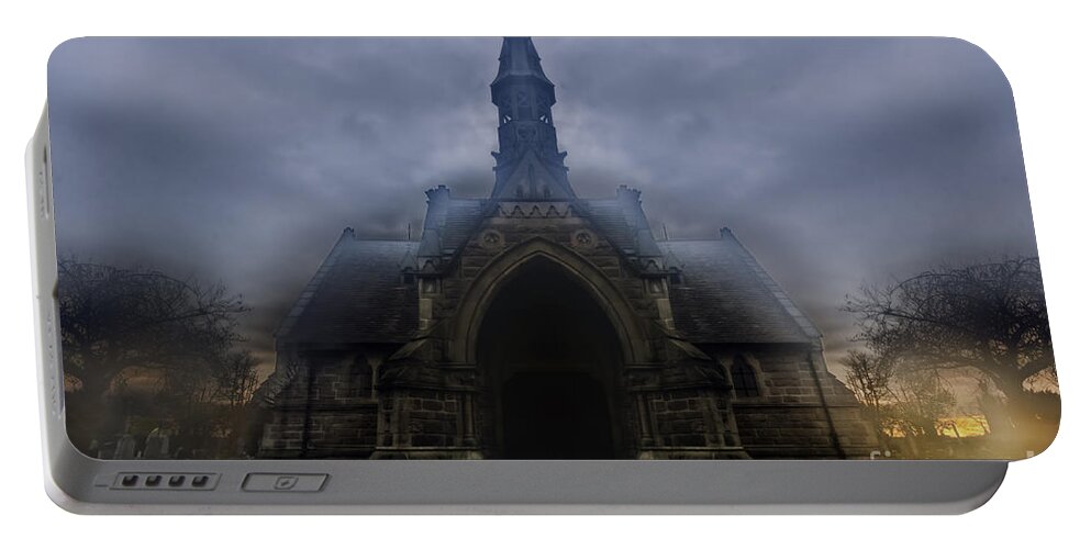 Spooky Portable Battery Charger featuring the photograph Graveyard shift by Steev Stamford