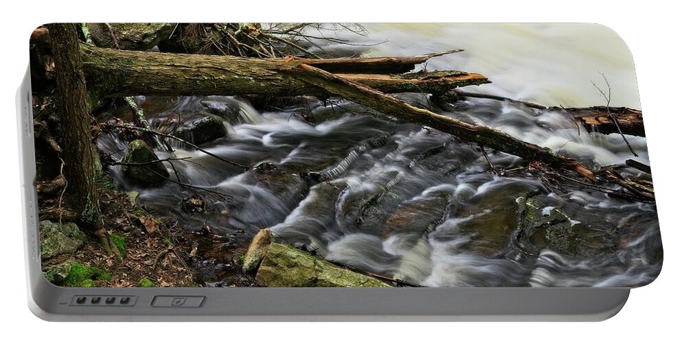 Waterfall Portable Battery Charger featuring the photograph Grayville Falls Study by Allan Van Gasbeck