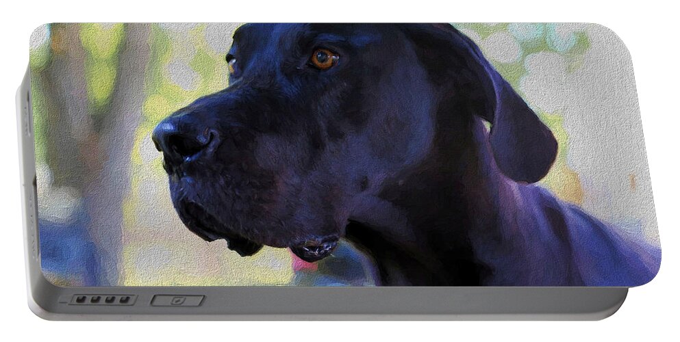 Great Dane Portable Battery Charger featuring the painting Great Dane by Theresa Campbell