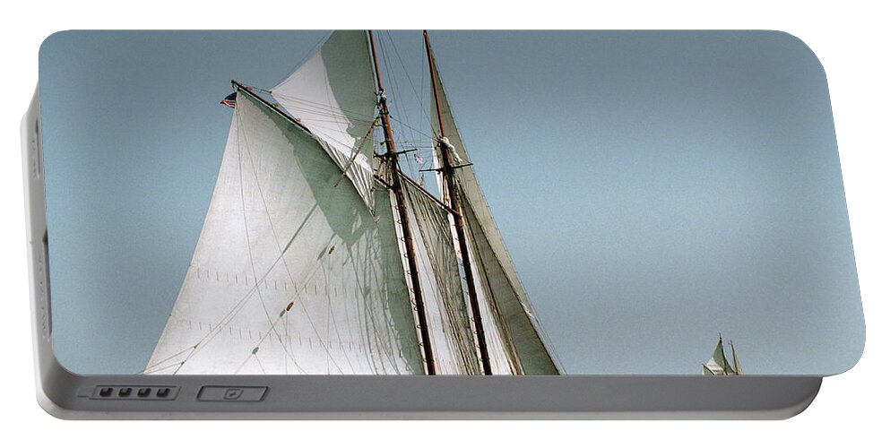Windjammers Portable Battery Charger featuring the photograph Great Gloucester Schooner Race by Fred LeBlanc