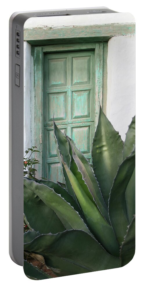 Door Portable Battery Charger featuring the photograph Green Door by Ryan Workman Photography
