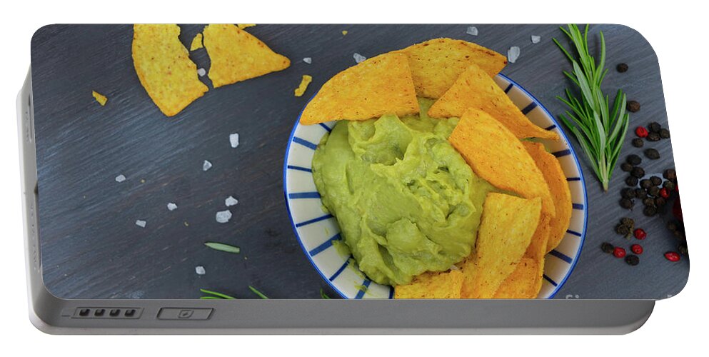 Guacamole Portable Battery Charger featuring the photograph Green Guacamole by Anastasy Yarmolovich
