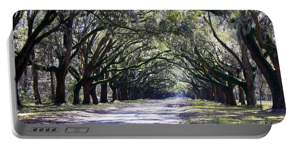 Live Oaks Portable Battery Charger featuring the photograph Green Lane by Carol Groenen