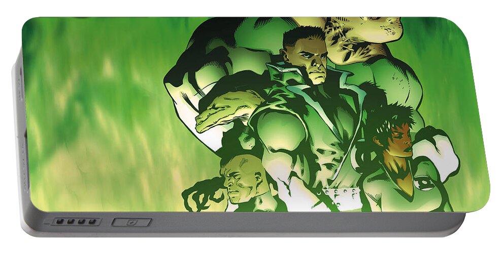 Green Lantern Corps Portable Battery Charger featuring the digital art Green Lantern Corps by Maye Loeser