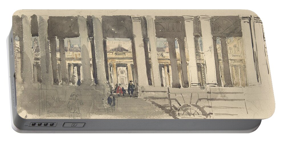 British Painters Portable Battery Charger featuring the drawing Greenwich Hospital by David Cox