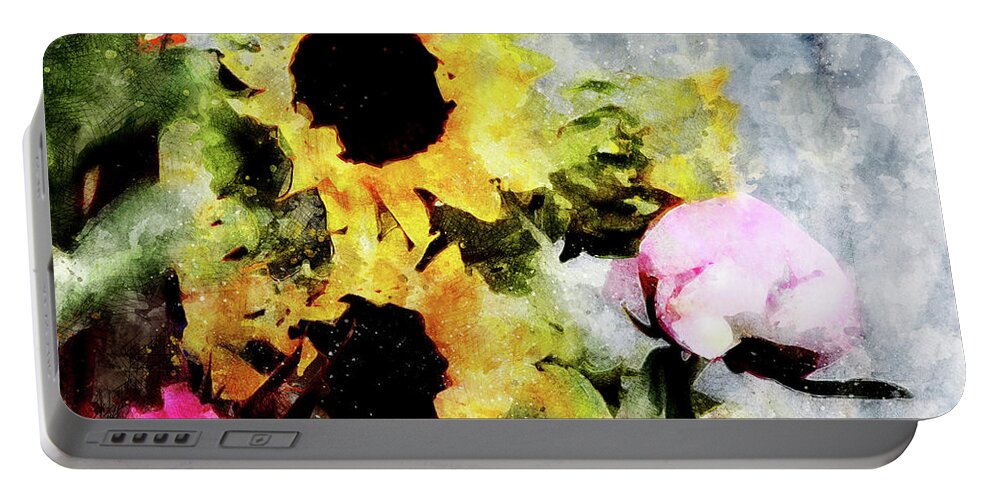 Art Portable Battery Charger featuring the digital art Greetings For A Sunny Day by Art Di