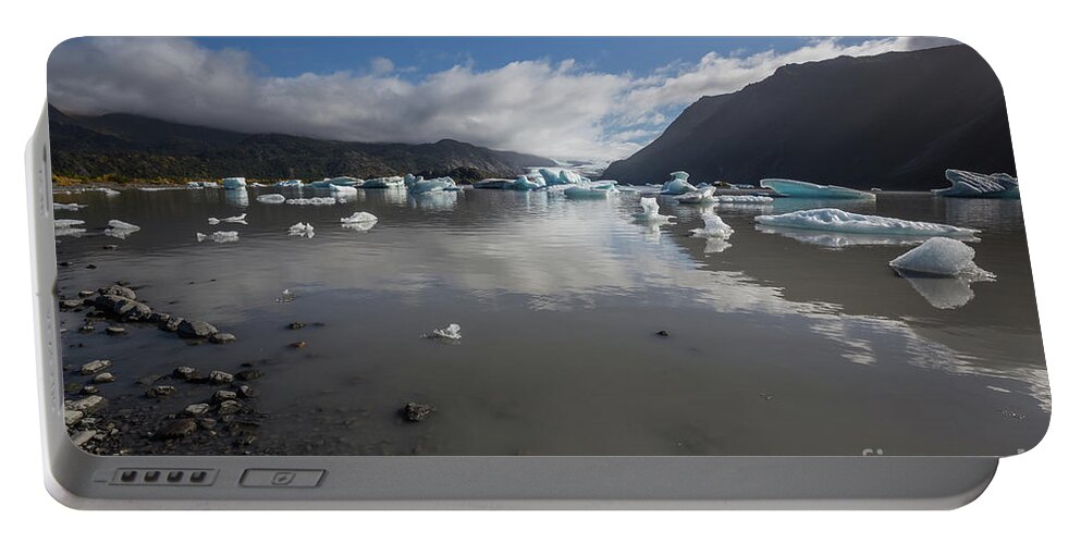 Grewingk Glacier Lake Portable Battery Charger featuring the photograph Grewingk Glacier Lake by Eva Lechner