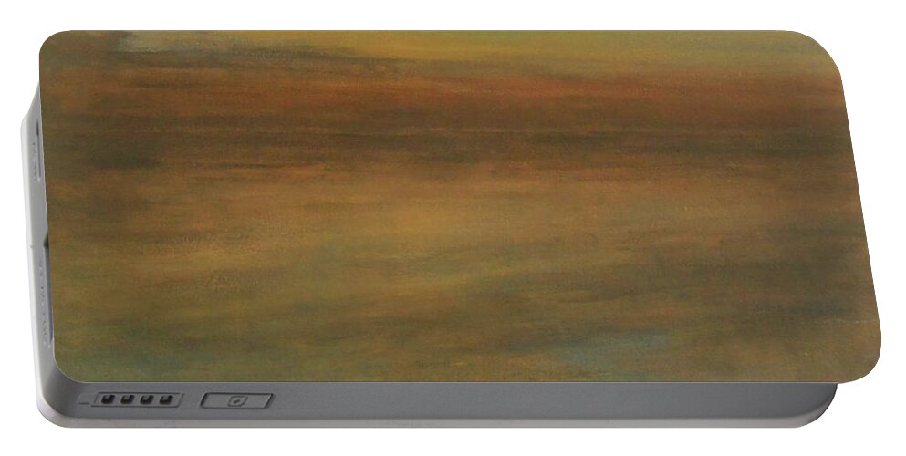Abstract Portable Battery Charger featuring the painting Grey Solitude by Jane See