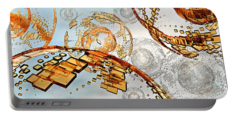 Abstract Portable Battery Charger featuring the digital art Groboto Experiment 7 by Peter J Sucy