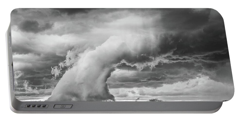 Severe Storm Portable Battery Charger featuring the photograph Groom Storm BW by Scott Cordell