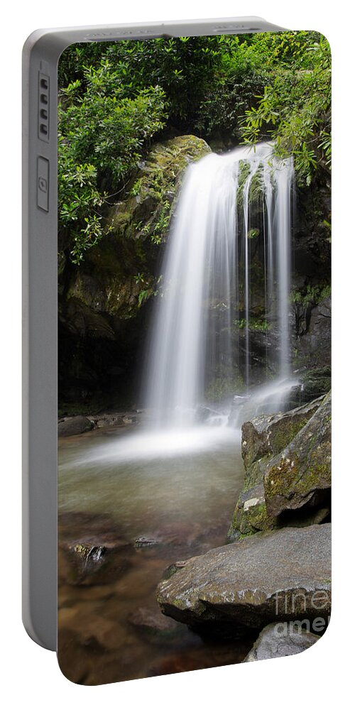 Grotto Falls Vertical Portable Battery Charger featuring the photograph Grotto Falls Vertical by Jemmy Archer