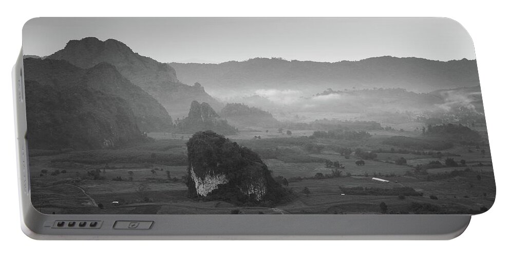 Landscape Portable Battery Charger featuring the photograph Ground Fog at Sunrise by Ivan Franklin