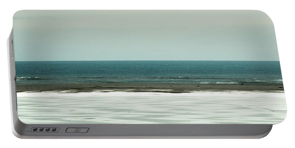 Abstract Portable Battery Charger featuring the photograph Ground, sea and sky background by Michalakis Ppalis