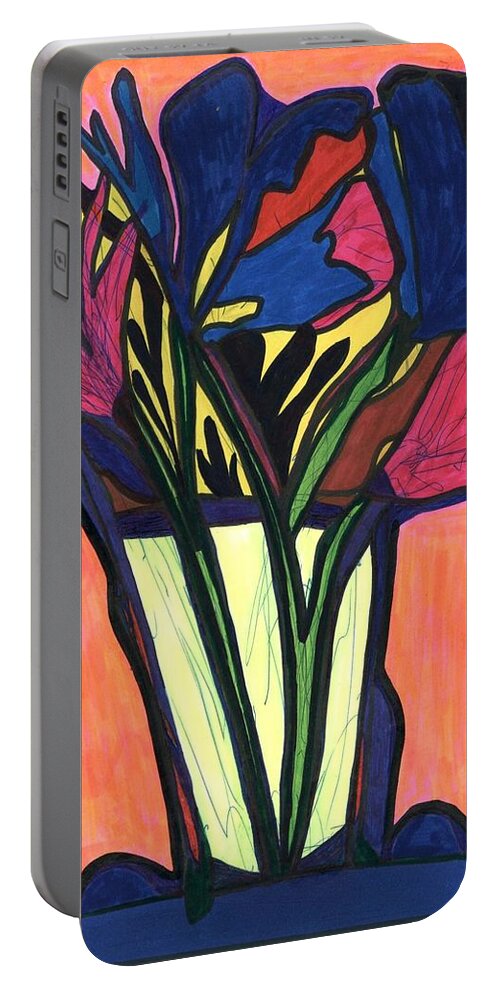 Multicultural Nfprsa Product Review Reviews Marco Social Media Technology Websites \\\\in-d�lj\\\\ Darrell Black Definism Artwork Portable Battery Charger featuring the drawing Growing wild, by Darrell Black