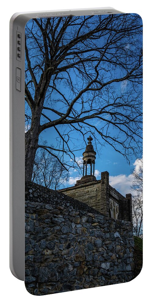 Cemetery Portable Battery Charger featuring the photograph Guarded Summit Memorial by James L Bartlett