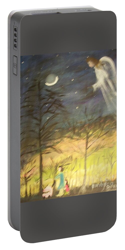 Guardian Angel Portable Battery Charger featuring the painting Guardian Angel by Seaux-N-Seau Soileau