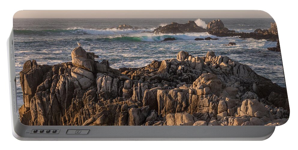 Rocky Coastline Portable Battery Charger featuring the photograph Guardians of the Shore by Derek Dean