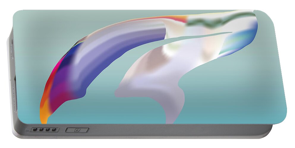 Guppy Portable Battery Charger featuring the digital art Guppyscape by Kevin McLaughlin