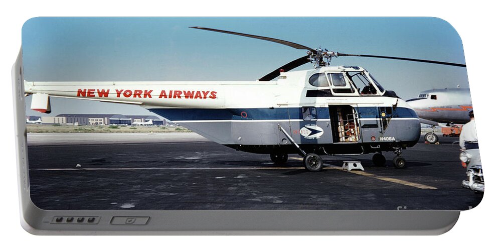 Vintage Portable Battery Charger featuring the photograph H406A, New York Airways, Skybus at Idlewild International Airpor by Wernher Krutein